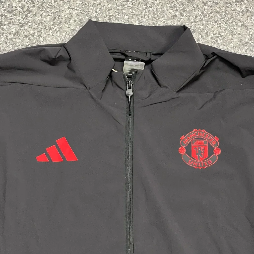 Adidas Manchester United Anthem ZNE Jacket Mens 3XL Black Red Full Zip JM5559